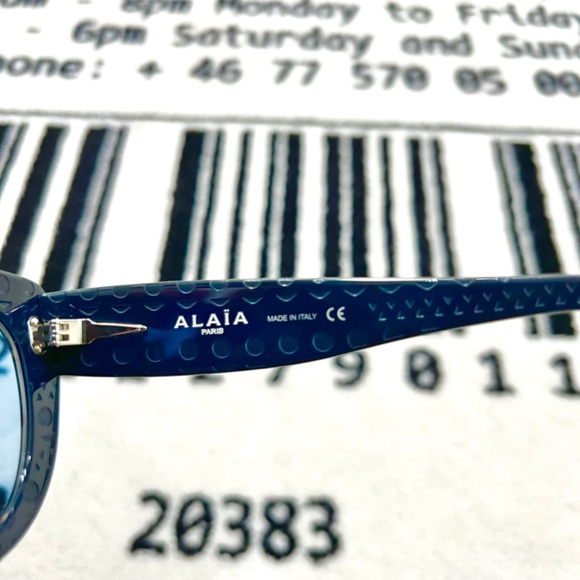 Azzedine Alaia Paris Rectangular Dark Navy Blue Sunglasses.